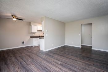 Faux wood plank flooring
